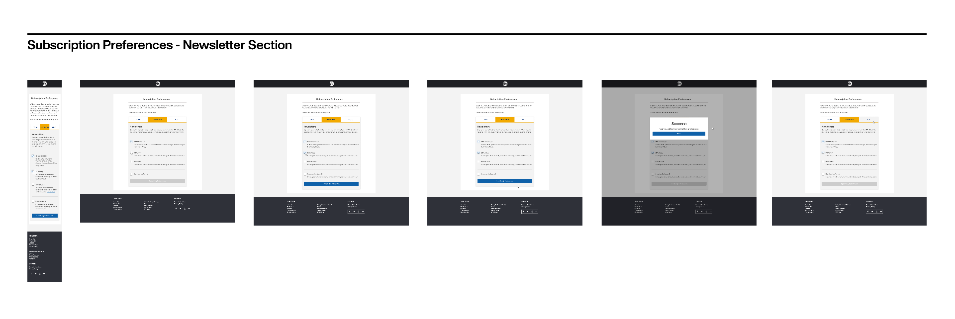 Subscription Preferences — Newsletter Section