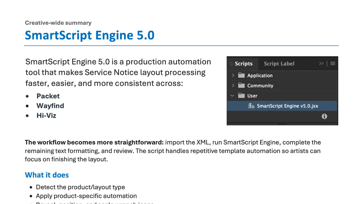 SmartScript Engine 5.0 — Production Automation