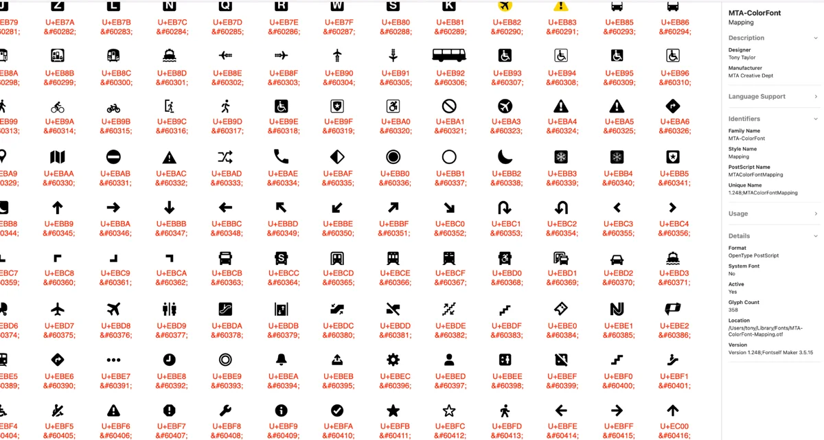 MTA ColorFont — SVG Icon Font System