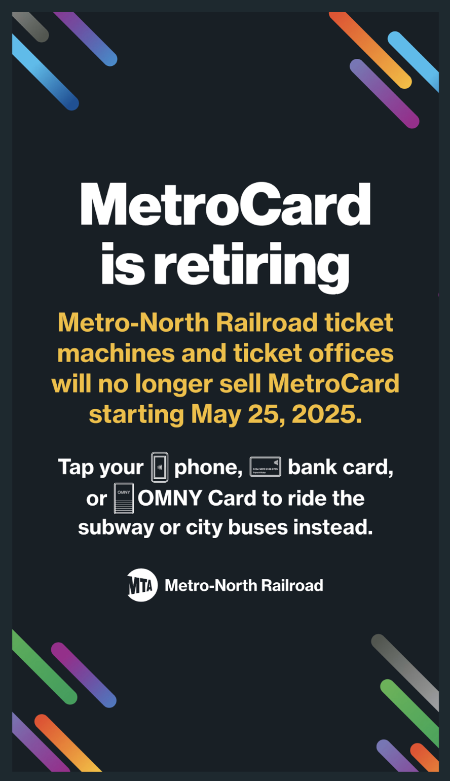 MetroCard is Retiring — MNR Digital Notice